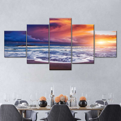 Heaven At Sunset sur toile, ensemble de 5 pièces