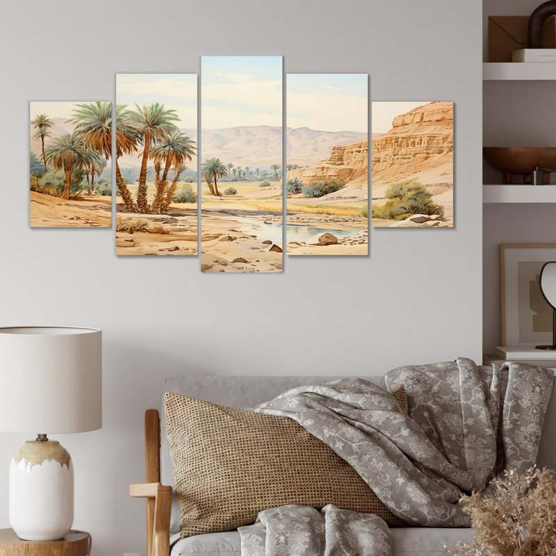 Ancien paysage désertique égyptien I - Égypte, ensemble d'art mural multi-panneaux