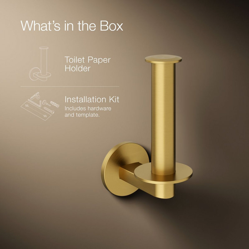 Components™ Vertical Toilet Tissue Holder, Brushed Gold