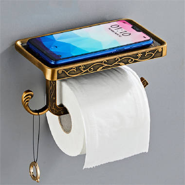 Franklin Brass VOI50-BB Voisin Open Square Toilet Paper Holder Bath Hardware Accessory in Satin Gold
