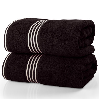 Serviettes de bain Lavish Home - Ensemble de serviettes 100% coton 2 pièces 500 g / m² - Serviettes de bain à séchage rapide extra larges 35 x 70 po - Draps de bain absorbants pour salle de bain