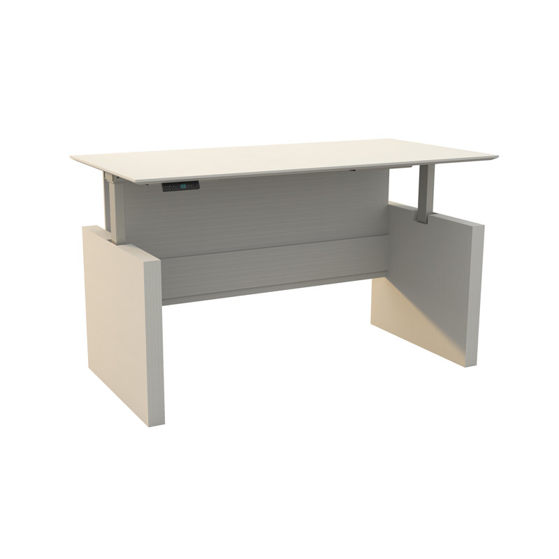 Bureau droit réglable en hauteur Medina, Blanc