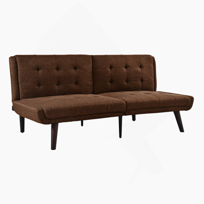 Convertible Futon Sofa Bed With 5-Position Adjustable Backrest For Small Spaces And Guest Use.