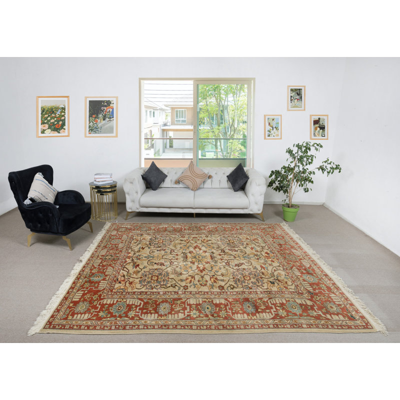 Tapis turc Oushak rétro fait à la main. 100% laine. Excellent état