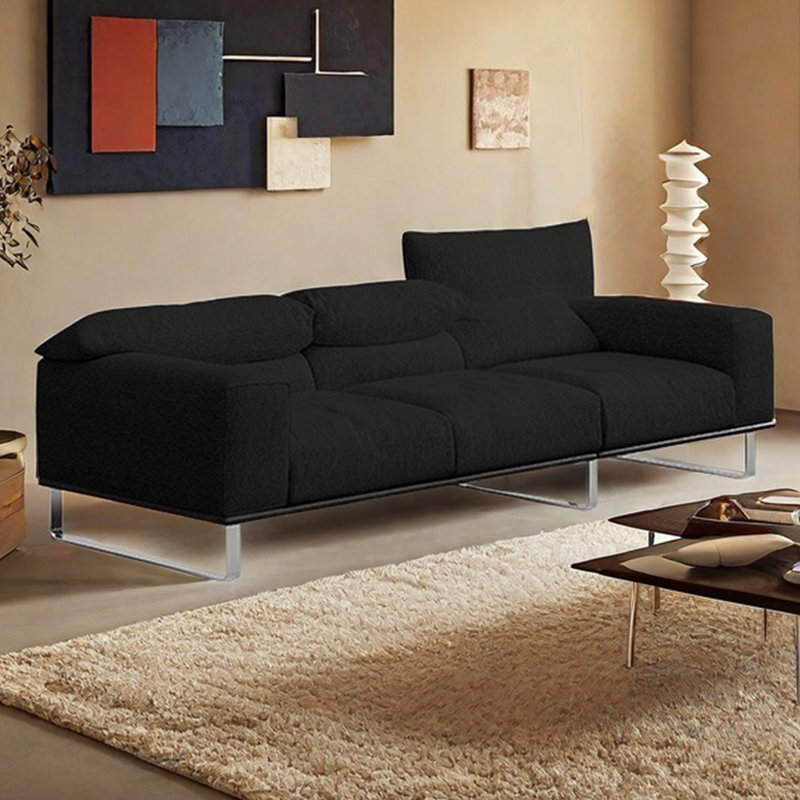 Canapé simple en tissu à ligne droite [dossier réglable], H 33,85 po x l 90,55 po x P 38,18 po, 3