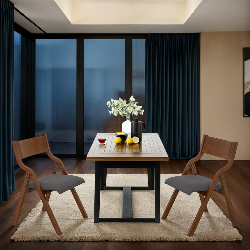 Set of 2 Upholstered Folding Dining Chairs - Space-Saving, Lightweight, Ergonomic Design for Dining Room, Office or Outdoor Use