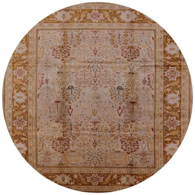 Tapis oriental beige / brun clair, Rond 6 pi