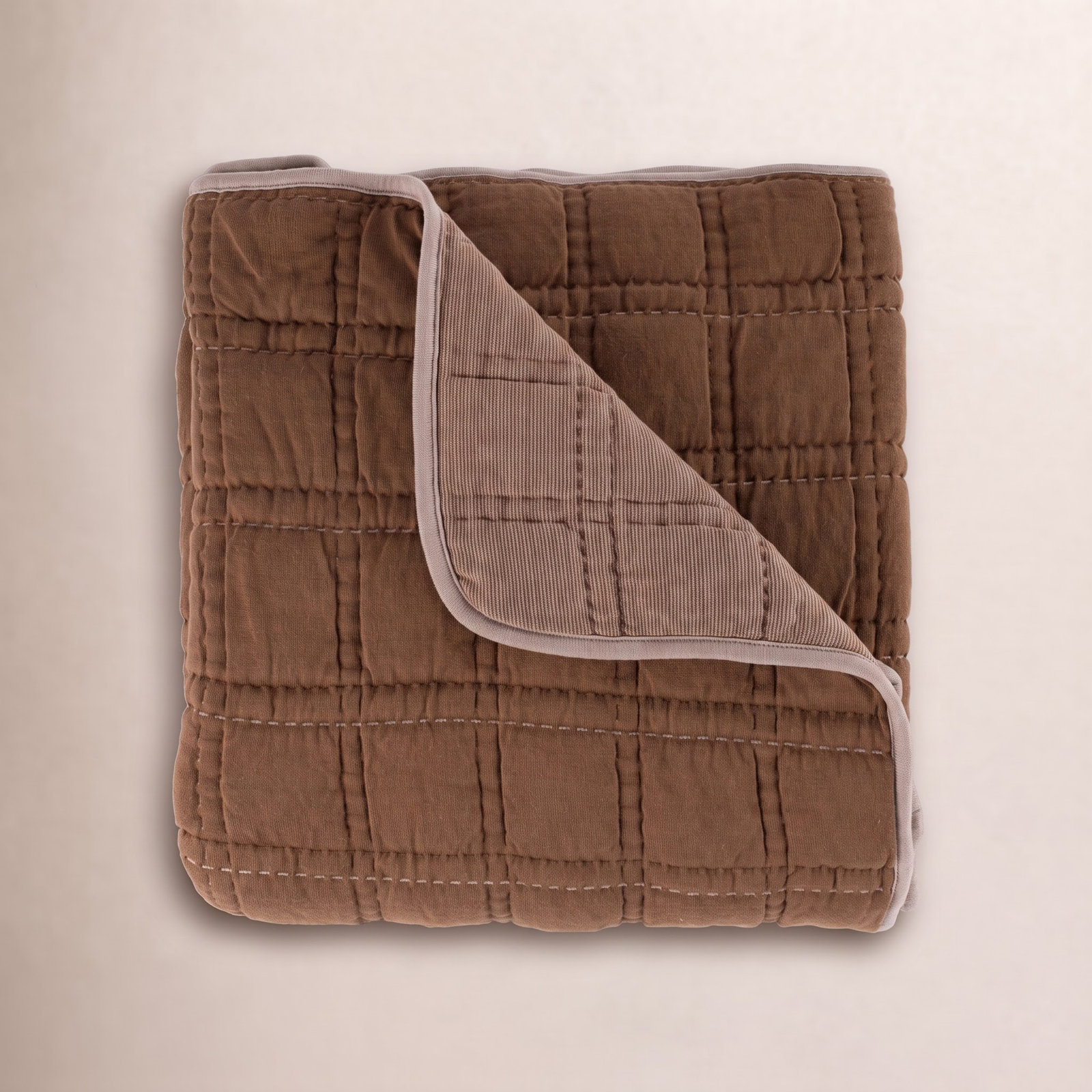 Gana Cotton Quilt Set, King, Saddle