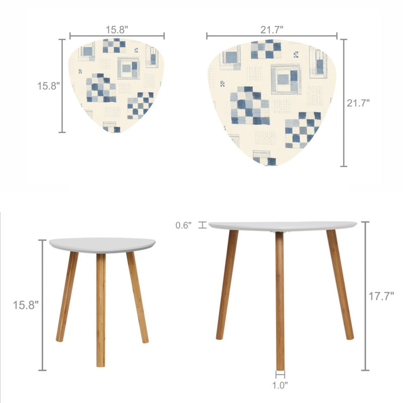 Ensemble de 2 tables basses gigognes Triangle