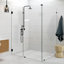 Illume 47 in. x 48.5 in. x 78 in. 90-degree Fully Frameless Wall Hinged Glass Shower Enclosure-523592875