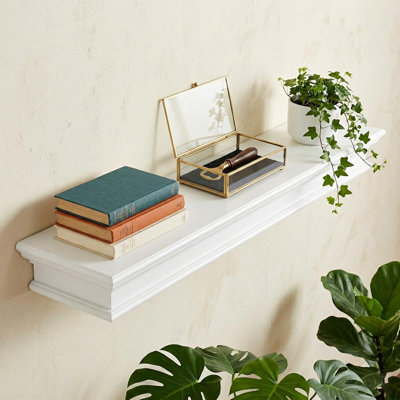 Tablette flottante en bois d'acajou massif