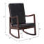 Chaise berçante Raina en cuir synthétique brun foncé et finition espresso