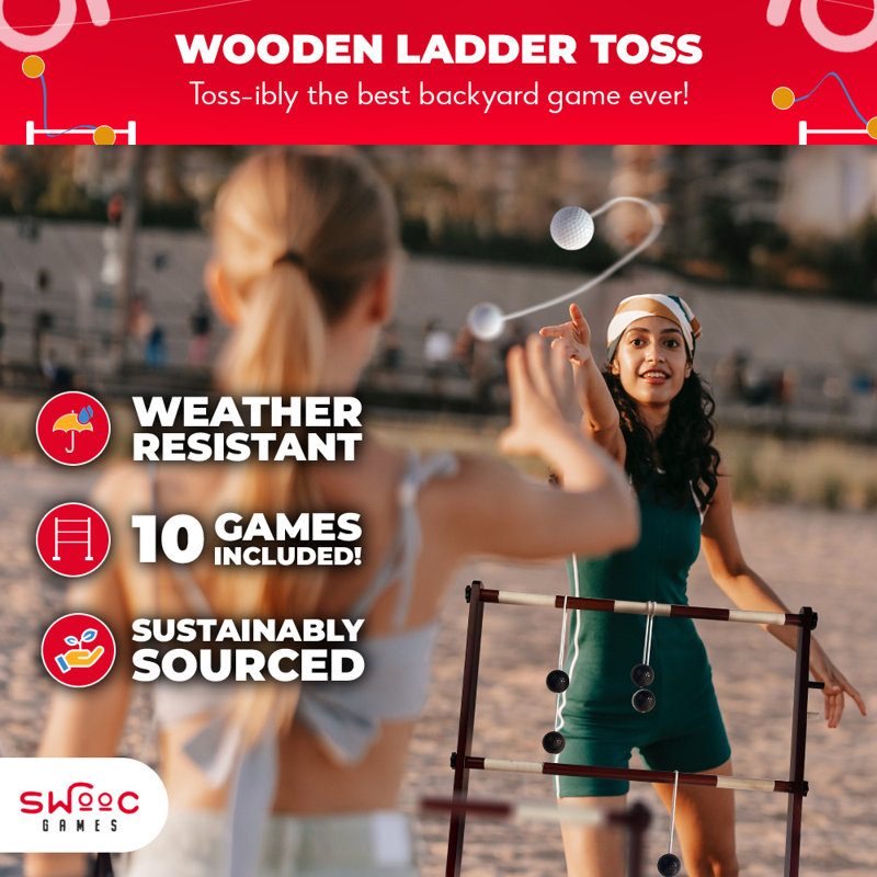 Wooden Ladder Ball Game Set