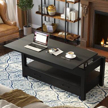 Ilithia 23.6 Tall End Table with Storage, Flip Top Narrow Side Table, Skinny Nightstand Sofa Table Winston Porter Color: Black