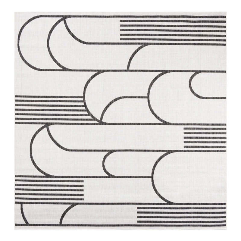 Tapis intérieur / extérieur d'extérieur moderne, Carré 7 pi 10 po