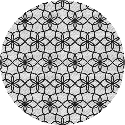 Tapis gris/zone noire à motifs