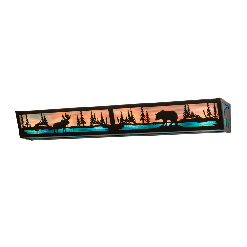 Barre d'éclairage de salle de bain 6 lumières à intensité variable en bronze Moose