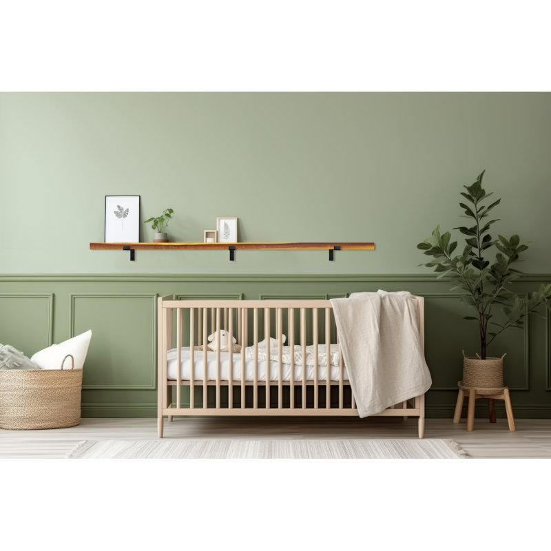 Tablette en bois massif Emerald Lee, H 2 po x l 70 po x P 6 po, Crème