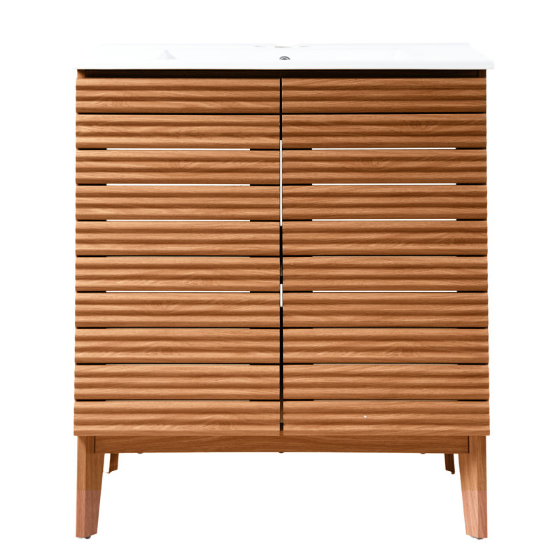 Ensemble de meuble-lavabo simple 30 po Calandre, Brun