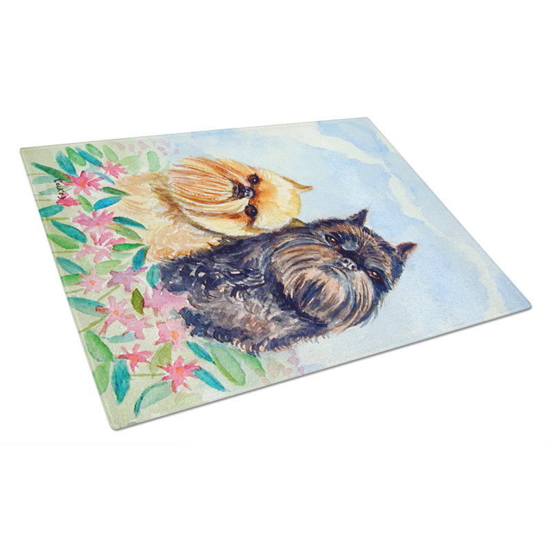 East Urban Home Two Brussels Griffon Glass Cutting Board