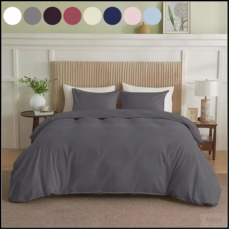 Housse de couette Serta Simply Clean, Housse de couette pour grand lit, Gris