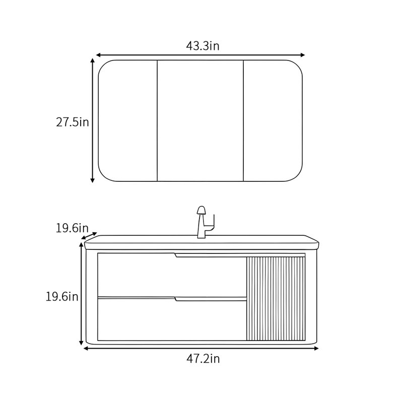 Armoire de salle de bain moderne de style crème, Gris