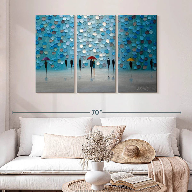 3 Tiny Umbrellas, 32" H x 50" W