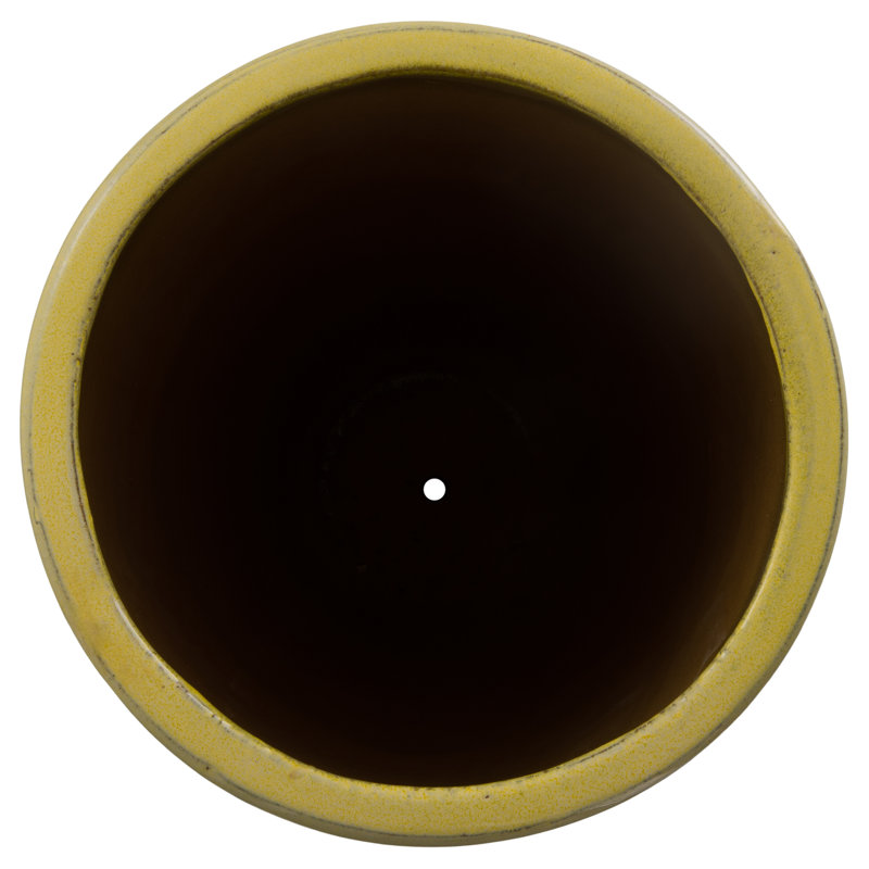 Jar Handmade Ceramic Planter, 47" H x 19" W x 19" D, Yellow