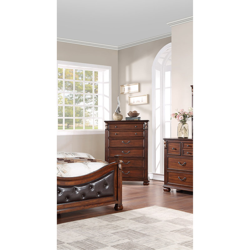 Commode de style chambre à coucher avec tiroirs 1 pièce, Cerisier