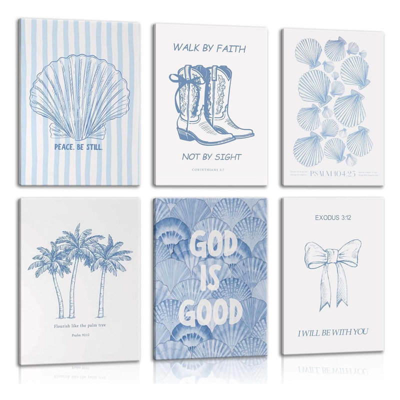 6 Piece Wrapped Canvas Wall Art