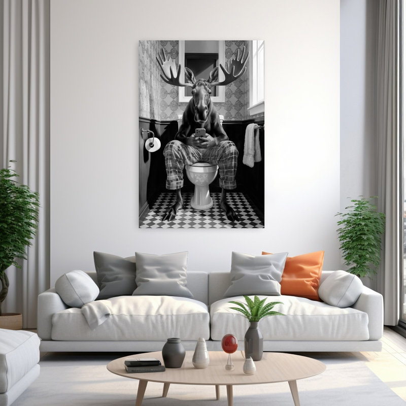 Art mural forêt moderne Moose, H 60 po x l 40 po