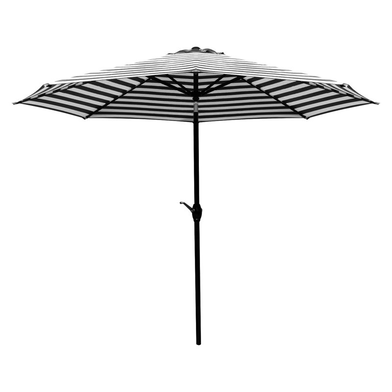 Parasol de marché 9 pi Darrin, Noir / blanc