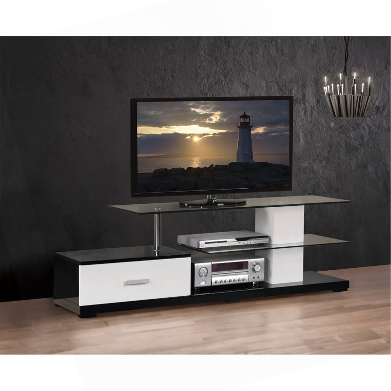 Meuble télé polyvalent rectangulaire avec plusieurs options de rangement pour votre divertissement