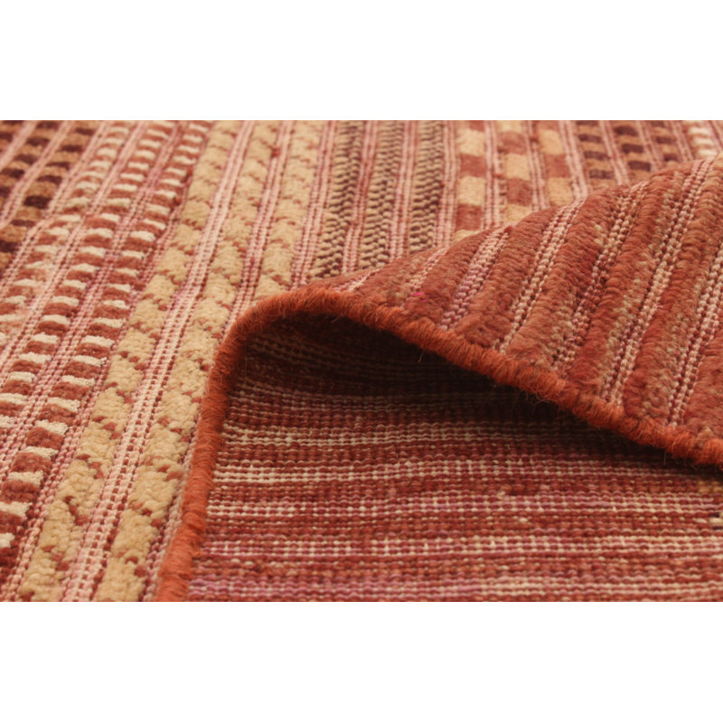 Tapis de la surface en laine foncé/crème 3 pi 10 po x 6 pi 1 po one-of-kind à la main-noué la 2010 Agel
