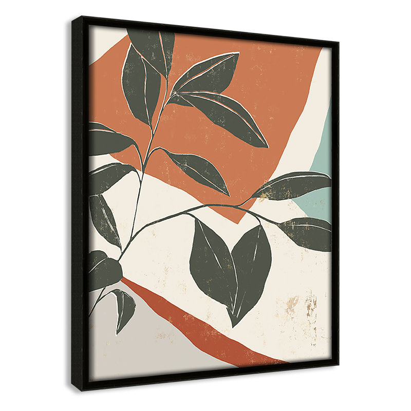 Cutout Leaves I - Toile à cadre flottant, H 11,50 po x l 9,50 po, Cadre espresso