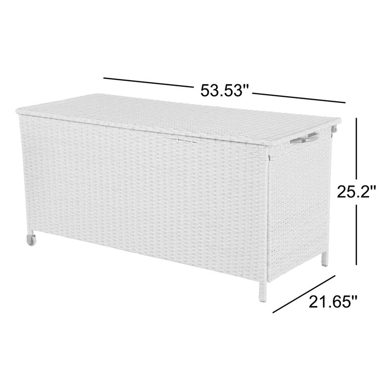 Grand Patio 53.53'' W 108 Gallons Water Resistant Wicker Deck Box with Wheels, Brown