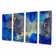Everly Quinn Blue Luxury Abstract Fluid Art X On Canvas 4 Pieces Print ...