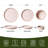 Star Stoneware Dinnerware Sets, 12 Pieces Dish Set, Light Pink With Brown Rim-1307201245
