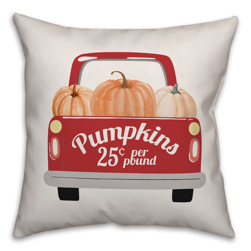  Housse de coussin Pumpkin Truck, 16 po x 1 po