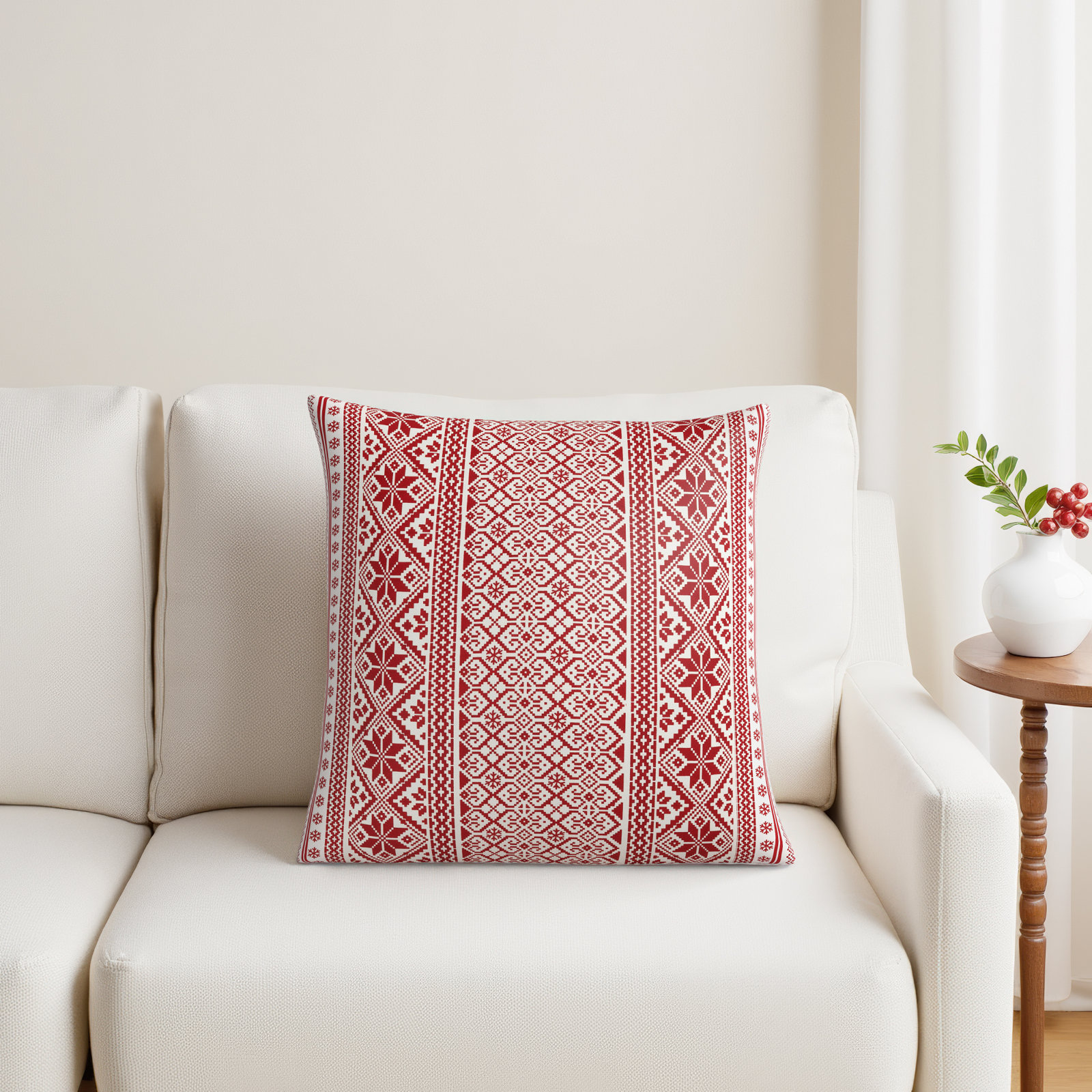 Glenroy 20" x 20" Cotton Throw Pillow, Polyester/Polyfill