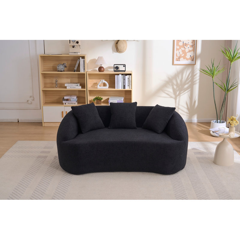 Causeuse canapé LY-049S Curved Modern, Noir