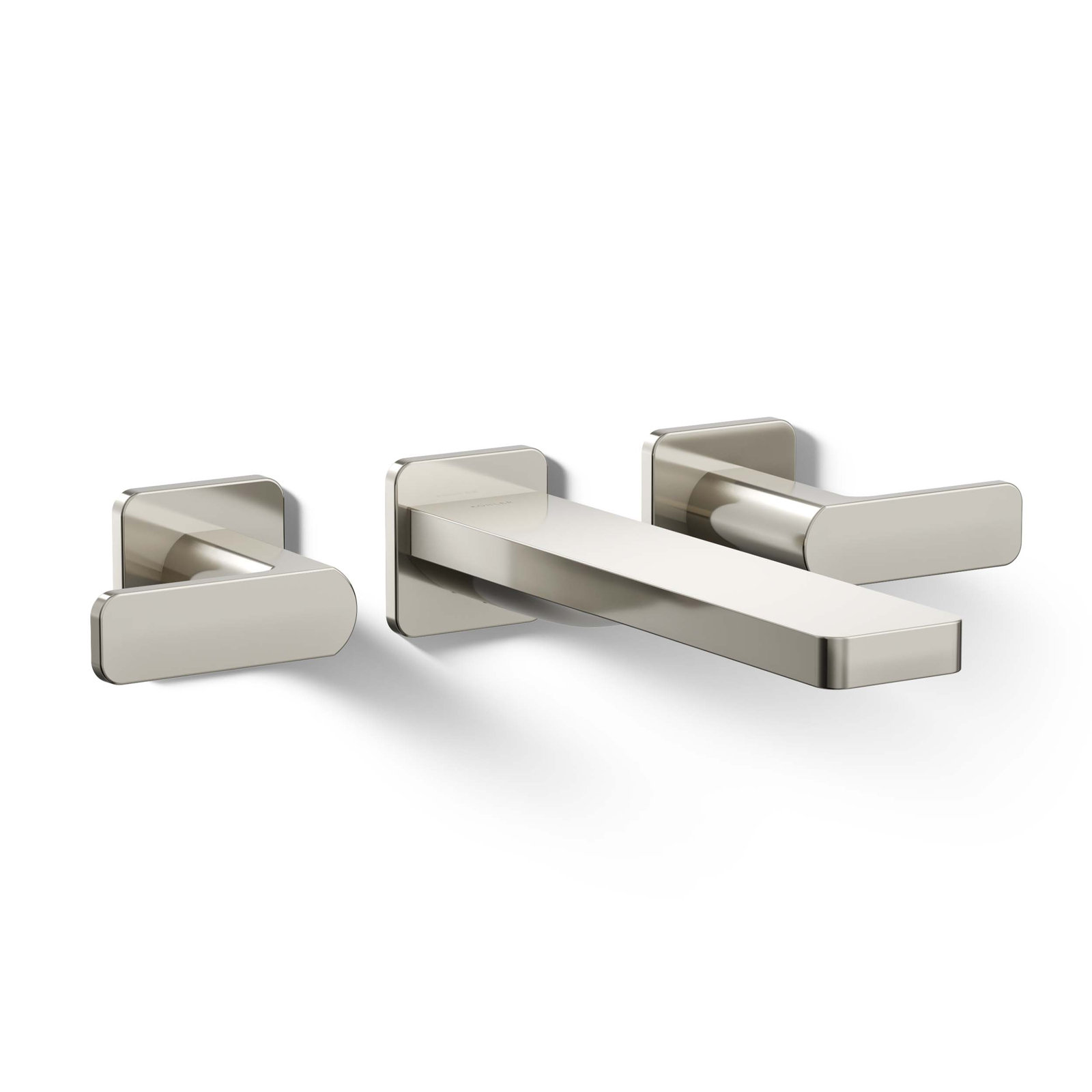 Parallel Wall-Mount Bath Filler Trim, Polished Nickel
