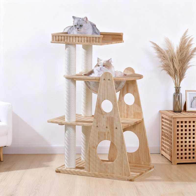 Arbre à chat en bois massif de style simple