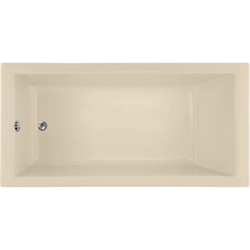 Lacey 60'' x 30'' Soaking Acrylic Bathtub, Bone, Matte Black