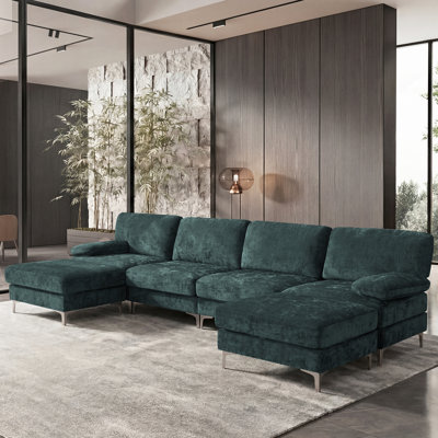123.62‘’ Oversized Upholstered 6 Seater Modular Sectional Sofa