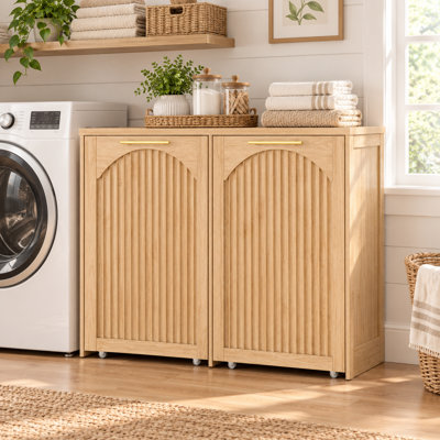 Double 2x13 Gallon Pull-Out Trash Can Cabinet