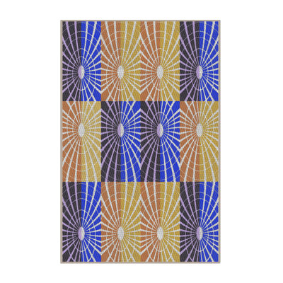 Tapis mauve/brun tissé à la machine