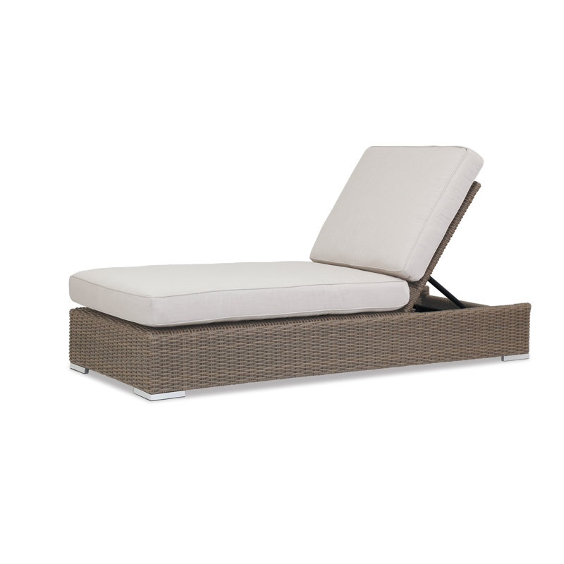 Chaise longue inclinable avec coussin Nassau, Toile lin Sunbrella®