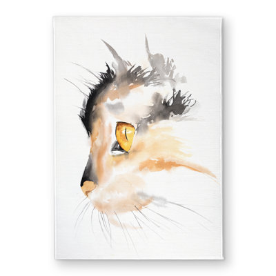 Watercolor Cat Face Profile Door Mat | Feline Home Decor