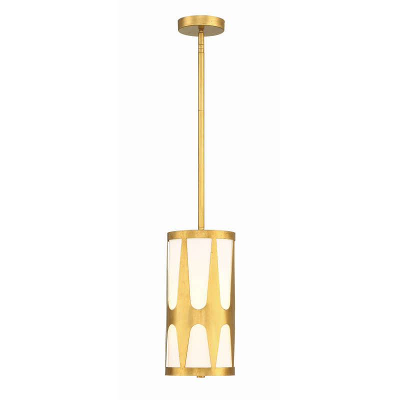 Ashtion 1 - Light Cylinder Pendant, Antique Gold